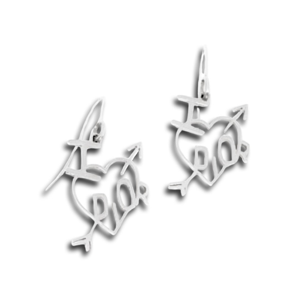 Christian Dior Silver “I Love You” Cupid heart earrings - Picture 4 of 14